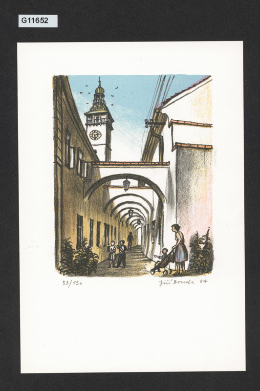 Vyškovská ulička (z cyklu bar. litografií "Vyškov")