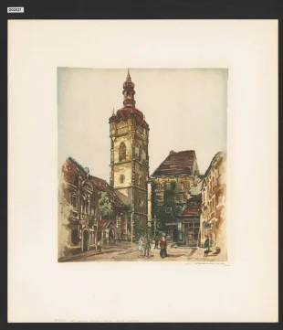 (Věž kostela Petra a Pavla v Mělníce)