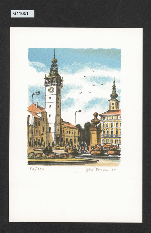 Vyškovské náměstí  (z cyklu bar. litografií "Vyškov")