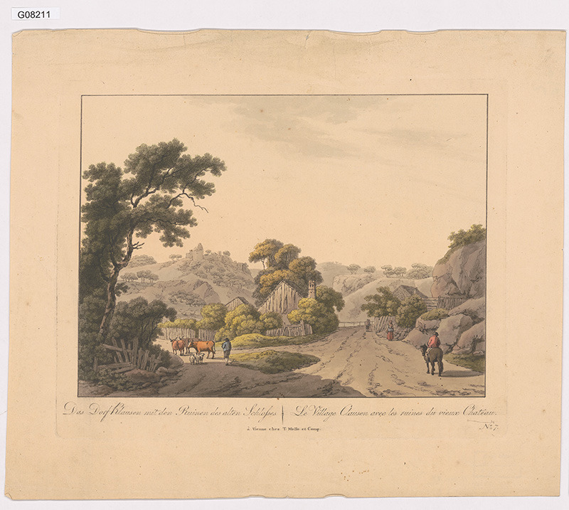 Das Dorf Klausen mit den Ruinen des alten Schlosses