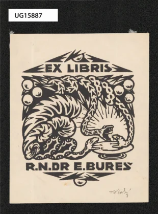 Ex libris R. N. Dr E. Bureš