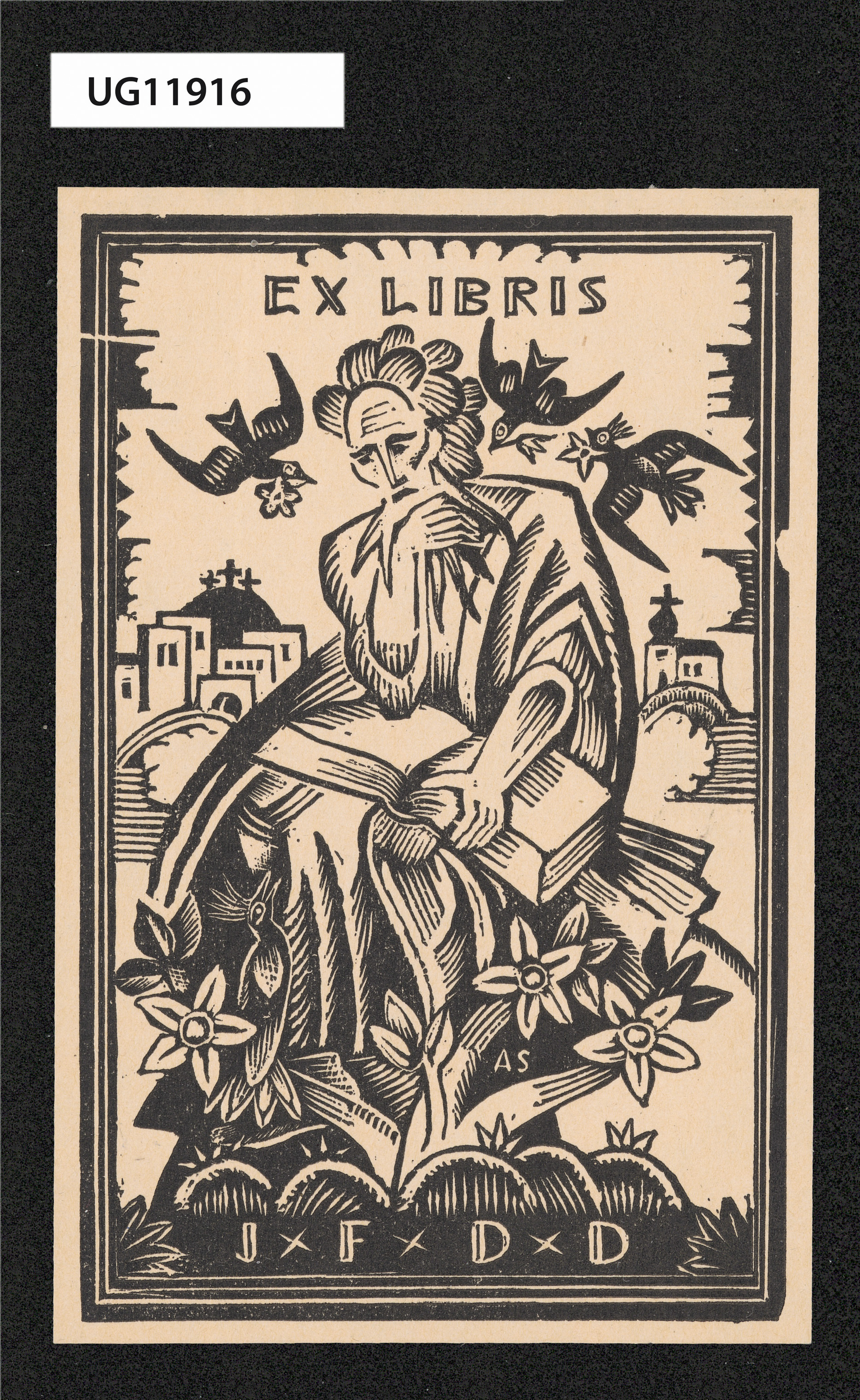 Ex libris J F D D (Josef Florian - Dobré dílo)