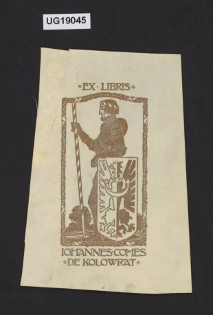 Ex libris Johannes comes de Kolowrat