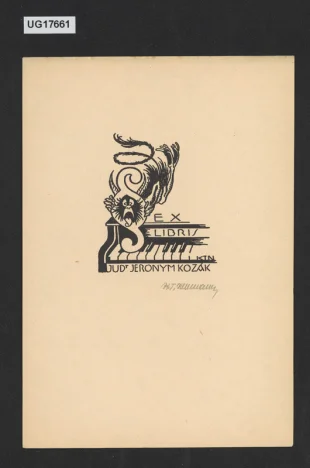 Ex libris JUDr Jeronym Kozák