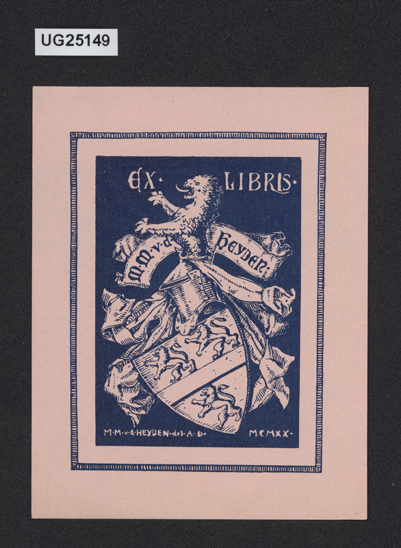Ex libris M. M. v. d. Heyden