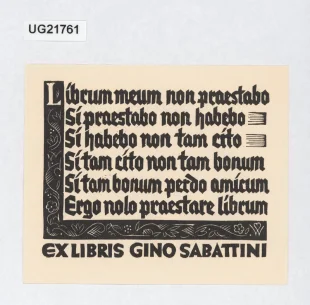 Exlibris Gino Sabattini