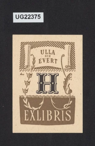 Exlibris Ulla och Evert H