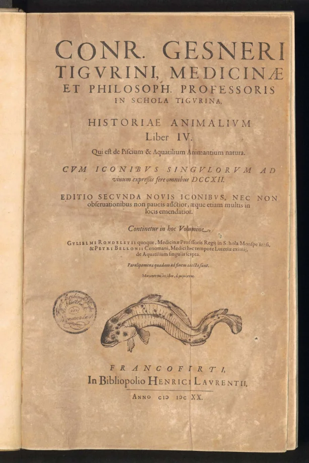 CONR. GESNERI TIGVRINI, MEDICINAE ET PHILOSOPH. PROFESSORIS IN SCHOLA TIGVRINA, HISTORIAE ANIMALIVM Liber IV.