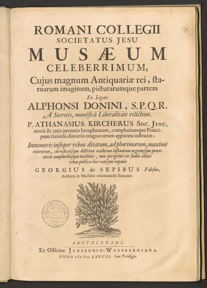 ROMANI COLLEGII SOCIETATIS JESU, MUSAEUM CELEBERRIMUM