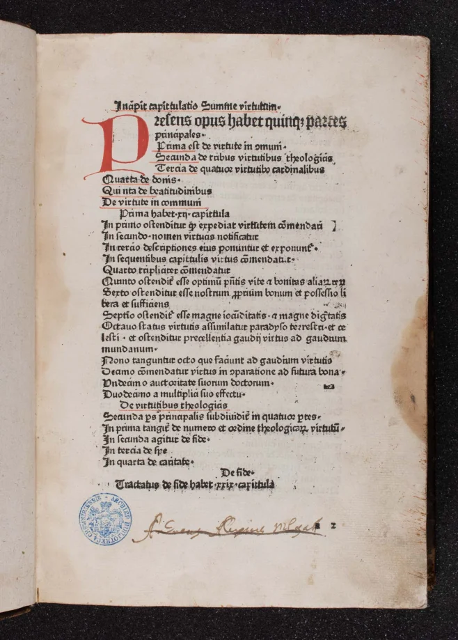 Summa de virtutibus et vitiis.