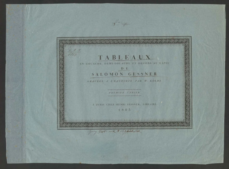 TABLEAUX EN GOUACHE, DEMI-GOUACHE ET DESSINS AU LAVIS DE SALOMON GESSNER.