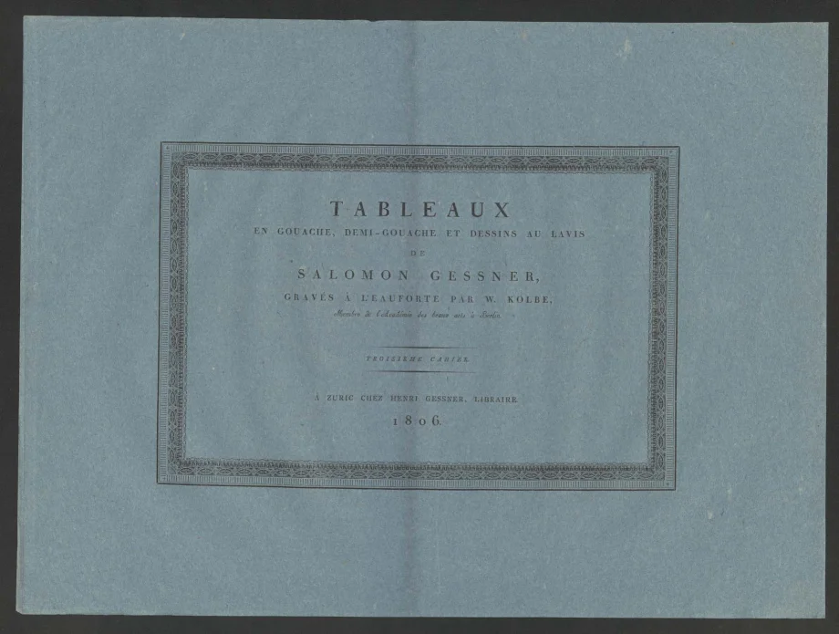 TABLEAUX EN GOUACHE, DEMI-GOUACHE ET DESSINS AU LAVIS DE SALOMON GESSNER.