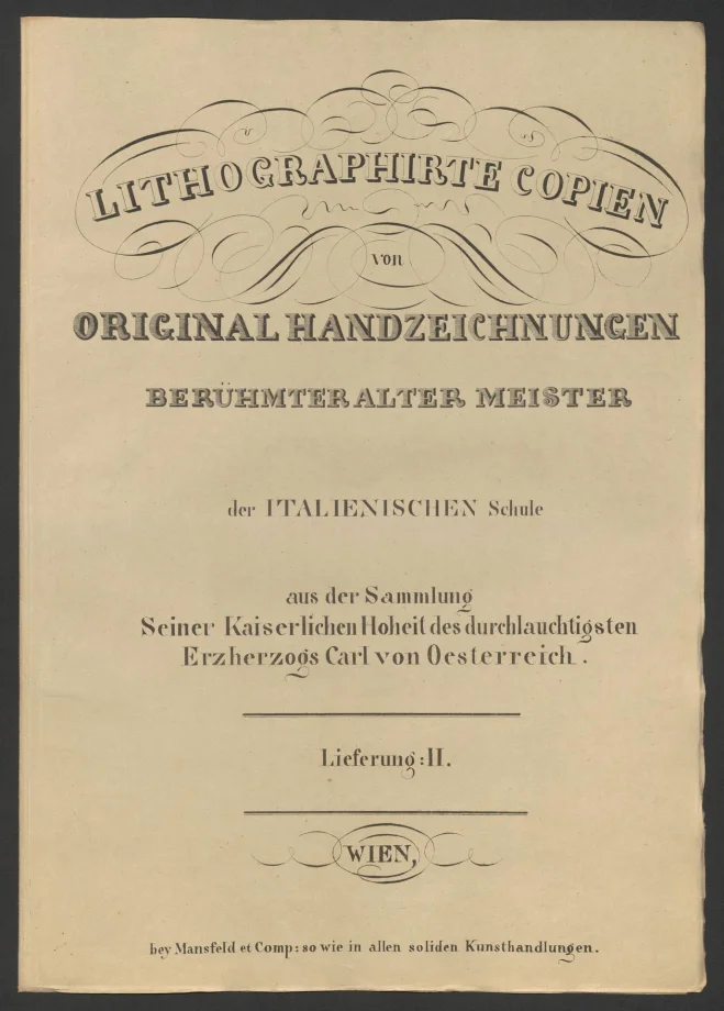 LITHOGRAPHIRTE COPIEN VON ORIGINAL HANDZEICHNUNGEN BERÜHMTER ALTER MEISTER der ITALIENISCHEN Schule