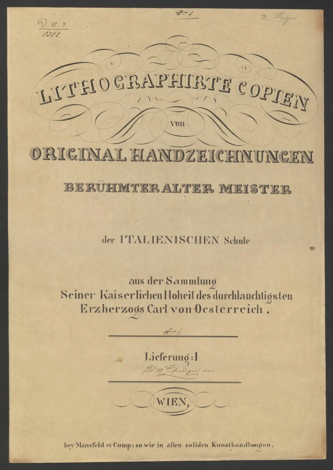 LITHOGRAPHIRTE COPIEN VON ORIGINAL HANDZEICHNUNGEN BERÜHMTER ALTER MEISTER der ITALIENISCHEN Schule