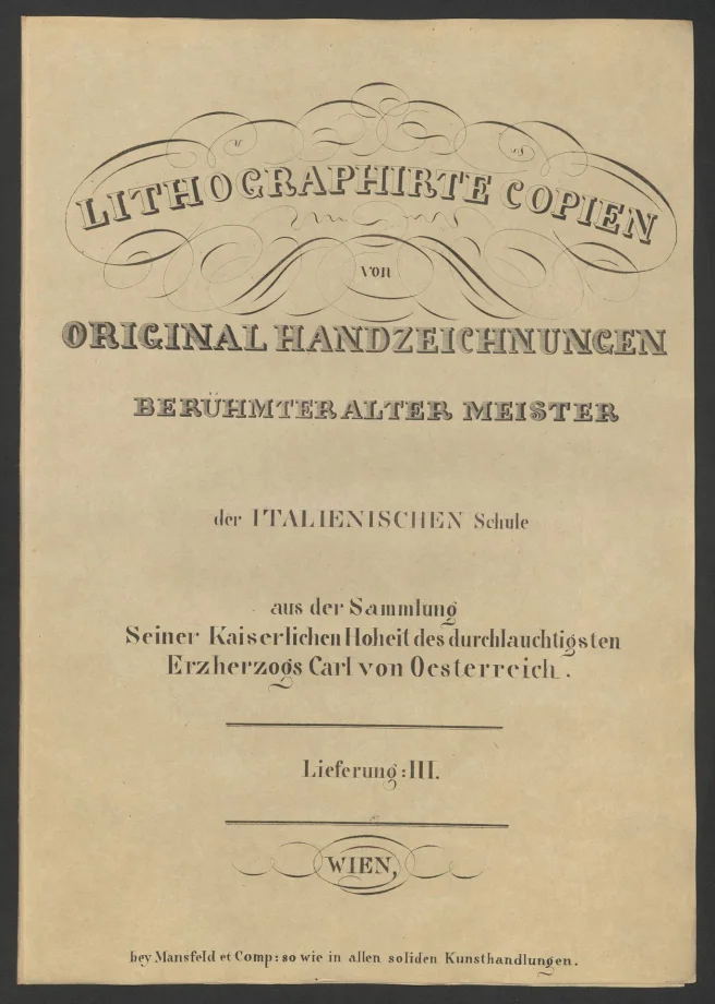 LITHOGRAPHIRTE COPIEN VON ORIGINAL HANDZEICHNUNGEN BERÜHMTER ALTER MEISTER der ITALIENISCHEN Schule