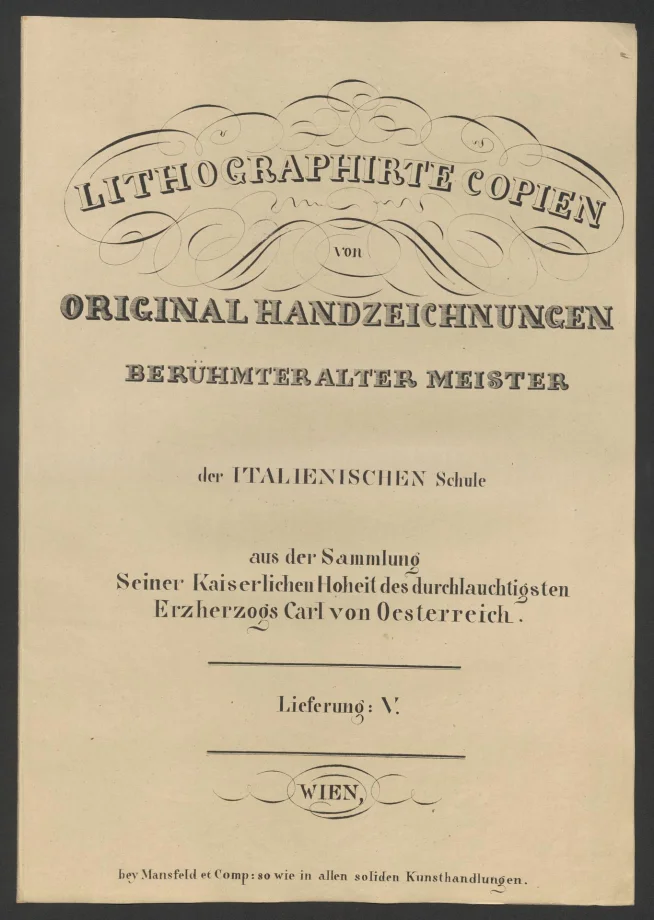 LITHOGRAPHIRTE COPIEN VON ORIGINAL HANDZEICHNUNGEN BERÜHMTER ALTER MEISTER der ITALIENISCHEN Schule