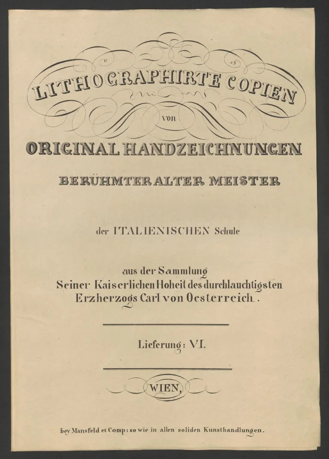 LITHOGRAPHIRTE COPIEN VON ORIGINAL HANDZEICHNUNGEN BERÜHMTER ALTER MEISTER der ITALIENISCHEN Schule