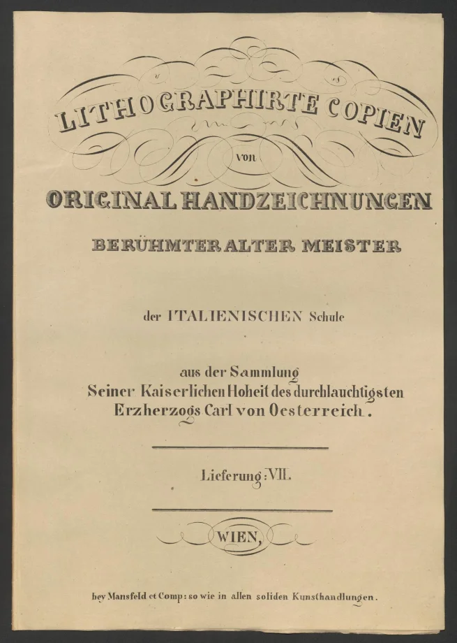 LITHOGRAPHIRTE COPIEN VON ORIGINAL HANDZEICHNUNGEN BERÜHMTER ALTER MEISTER der ITALIENISCHEN Schule