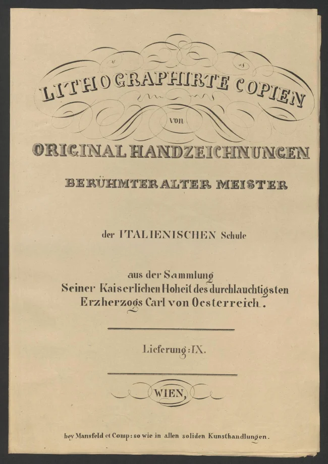LITHOGRAPHIRTE COPIEN VON ORIGINAL HANDZEICHNUNGEN BERÜHMTER ALTER MEISTER der ITALIENISCHEN Schule