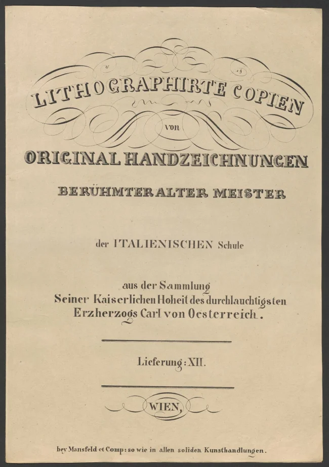 LITHOGRAPHIRTE COPIEN VON ORIGINAL HANDZEICHNUNGEN BERÜHMTER ALTER MEISTER der ITALIENISCHEN Schule