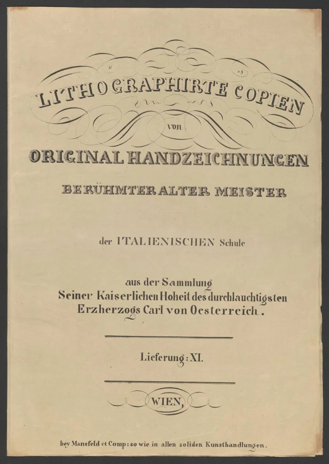 LITHOGRAPHIRTE COPIEN VON ORIGINAL HANDZEICHNUNGEN BERÜHMTER ALTER MEISTER der ITALIENISCHEN Schule