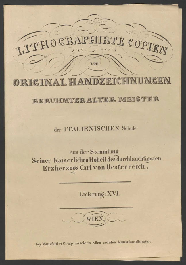 LITHOGRAPHIRTE COPIEN VON ORIGINAL HANDZEICHNUNGEN BERÜHMTER ALTER MEISTER der ITALIENISCHEN Schule