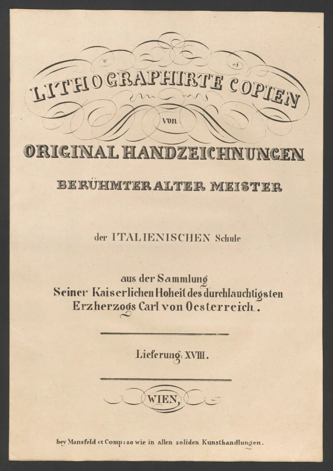 LITHOGRAPHIRTE COPIEN VON ORIGINAL HANDZEICHNUNGEN BERÜHMTER ALTER MEISTER der ITALIENISCHEN Schule