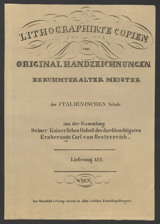 LITHOGRAPHIRTE COPIEN VON ORIGINAL HANDZEICHNUNGEN BERÜHMTER ALTER MEISTER der ITALIENISCHEN Schule
