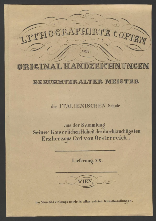 LITHOGRAPHIRTE COPIEN VON ORIGINAL HANDZEICHNUNGEN BERÜHMTER ALTER MEISTER der ITALIENISCHEN Schule