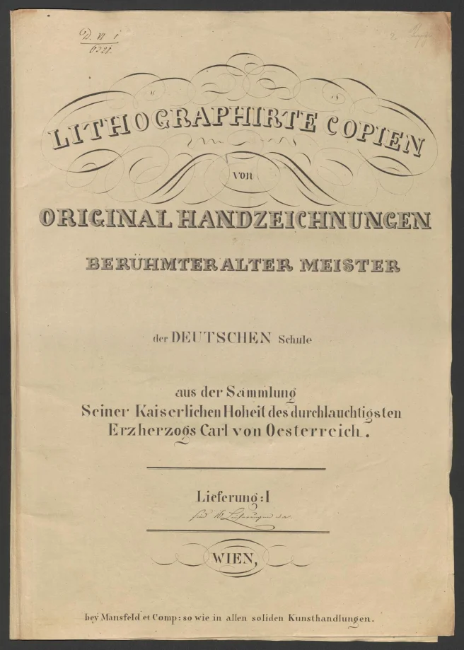LITHOGRAPHIRTE COPIEN VON ORIGINAL HANDZEICHNUNGEN BERÜHMTER ALTER MEISTER der DEUTSCHEN Schule