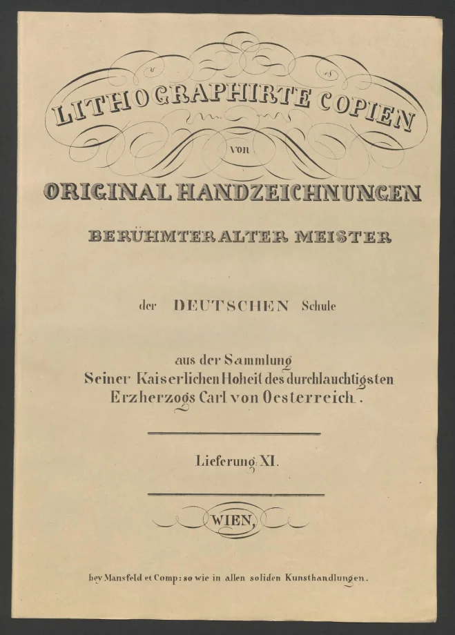 LITHOGRAPHIRTE COPIEN VON ORIGINAL HANDZEICHNUNGEN BERÜHMTER ALTER MEISTER der DEUTSCHEN Schule