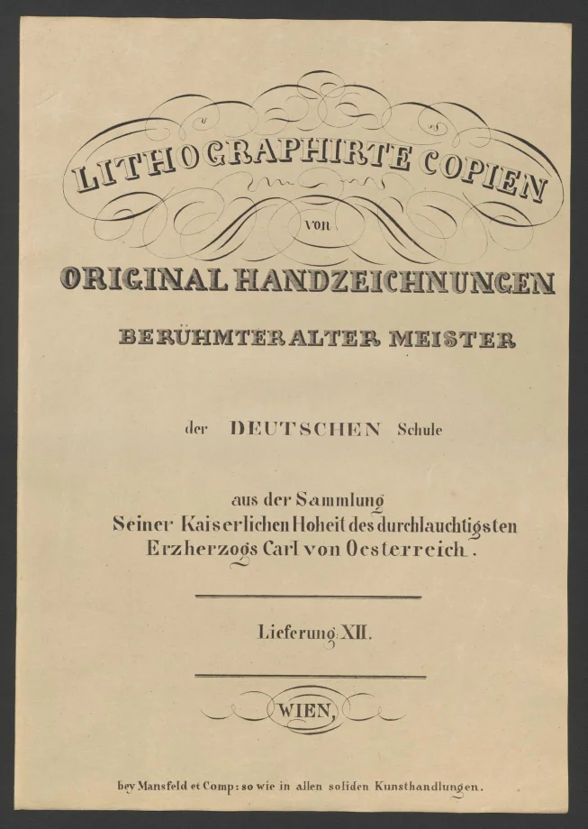 LITHOGRAPHIRTE COPIEN VON ORIGINAL HANDZEICHNUNGEN BERÜHMTER ALTER MEISTER der DEUTSCHEN Schule