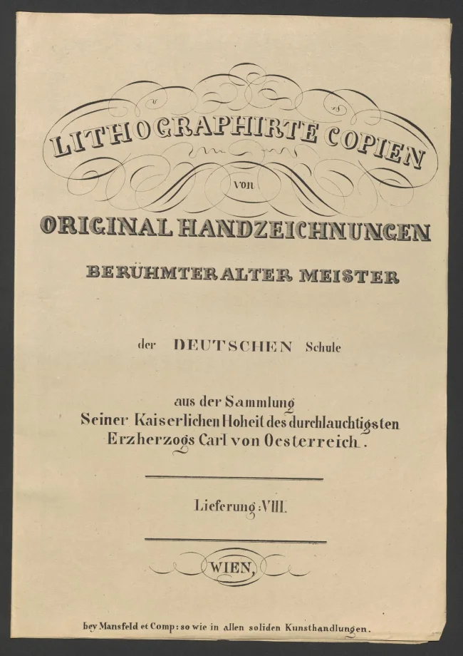 LITHOGRAPHIRTE COPIEN VON ORIGINAL HANDZEICHNUNGEN BERÜHMTER ALTER MEISTER der DEUTSCHEN Schule