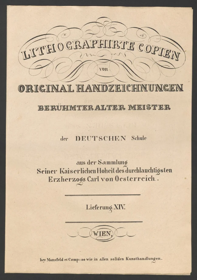 LITHOGRAPHIRTE COPIEN VON ORIGINAL HANDZEICHNUNGEN BERÜHMTER ALTER MEISTER der DEUTSCHEN Schule