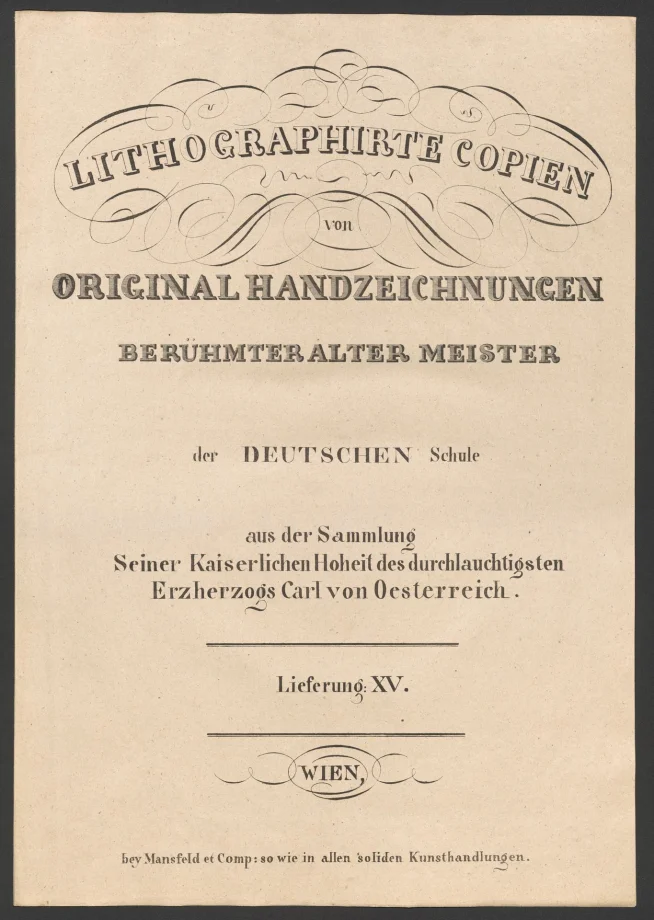 LITHOGRAPHIRTE COPIEN VON ORIGINAL HANDZEICHNUNGEN BERÜHMTER ALTER MEISTER der DEUTSCHEN Schule