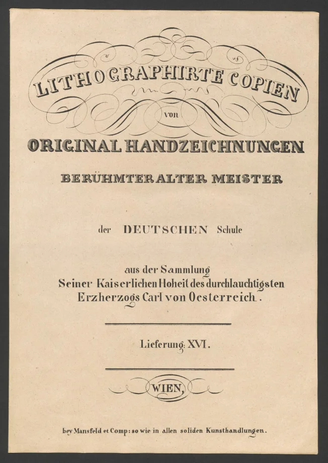 LITHOGRAPHIRTE COPIEN VON ORIGINAL HANDZEICHNUNGEN BERÜHMTER ALTER MEISTER der DEUTSCHEN Schule