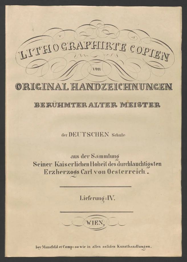 LITHOGRAPHIRTE COPIEN VON ORIGINAL HANDZEICHNUNGEN BERÜHMTER ALTER MEISTER der DEUTSCHEN Schule