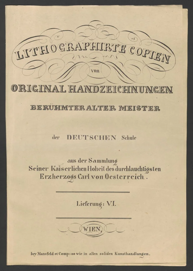 LITHOGRAPHIRTE COPIEN VON ORIGINAL HANDZEICHNUNGEN BERÜHMTER ALTER MEISTER der DEUTSCHEN Schule