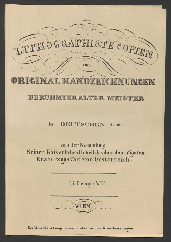 LITHOGRAPHIRTE COPIEN VON ORIGINAL HANDZEICHNUNGEN BERÜHMTER ALTER MEISTER der DEUTSCHEN Schule