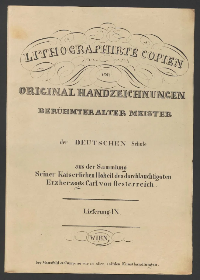 LITHOGRAPHIRTE COPIEN VON ORIGINAL HANDZEICHNUNGEN BERÜHMTER ALTER MEISTER der DEUTSCHEN Schule