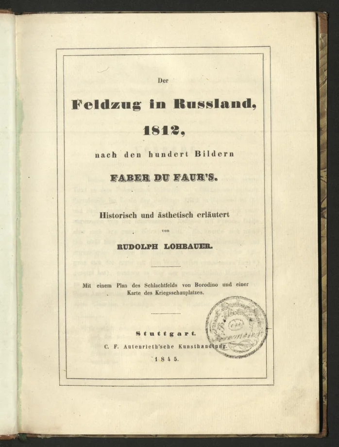 Der Feldzug in Russland, 1812