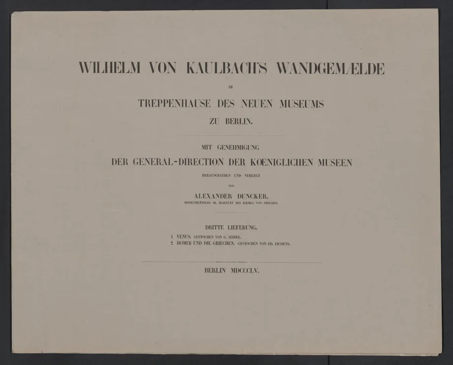 WILHELM VON KAULBACH'S WANDGEMAELDE IM TREPPENHAUSE DES NEUEN MUSEUMS ZU BERLIN