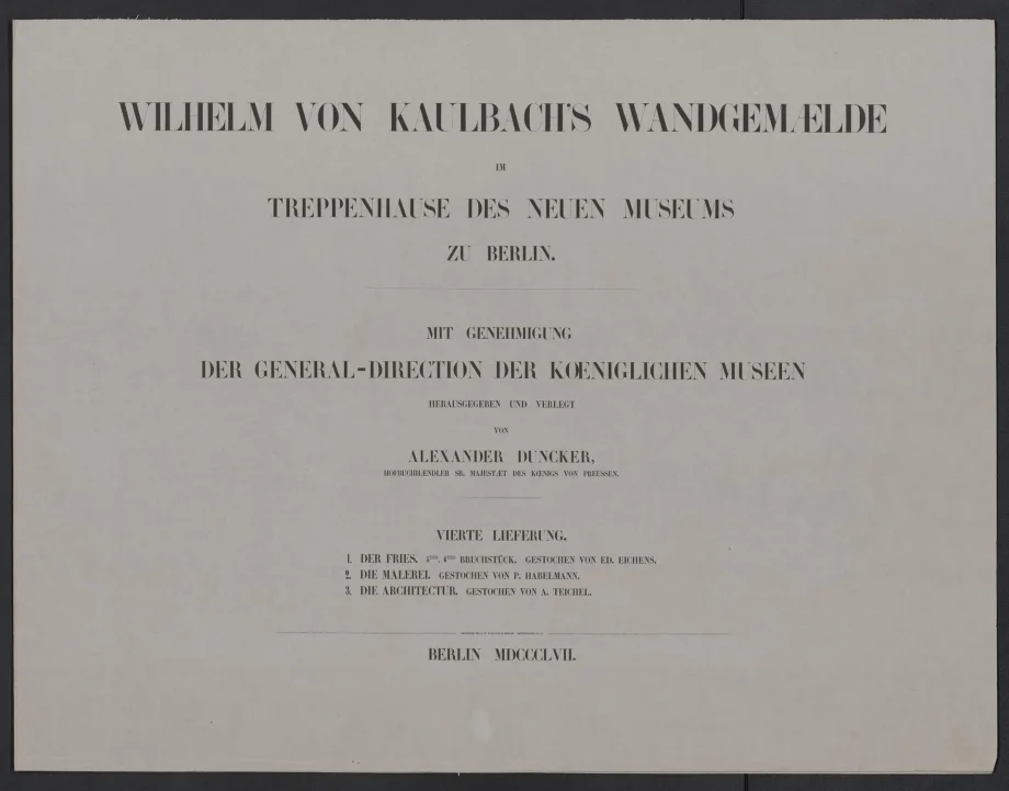 WILHELM VON KAULBACH'S WANDGEMAELDE IM TREPPENHAUSE DES NEUEN MUSEUMS ZU BERLIN