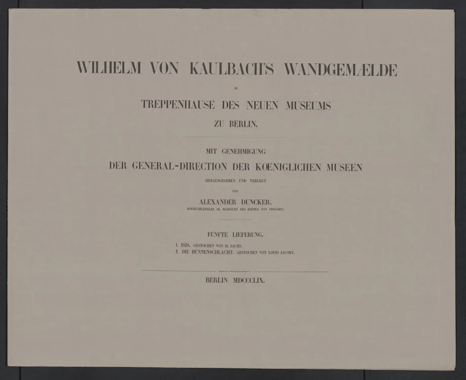 WILHELM VON KAULBACH'S WANDGEMAELDE IM TREPPENHAUSE DES NEUEN MUSEUMS ZU BERLIN