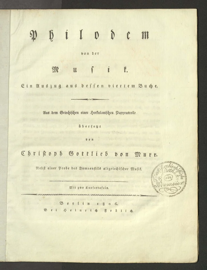 Philodem von der Musik