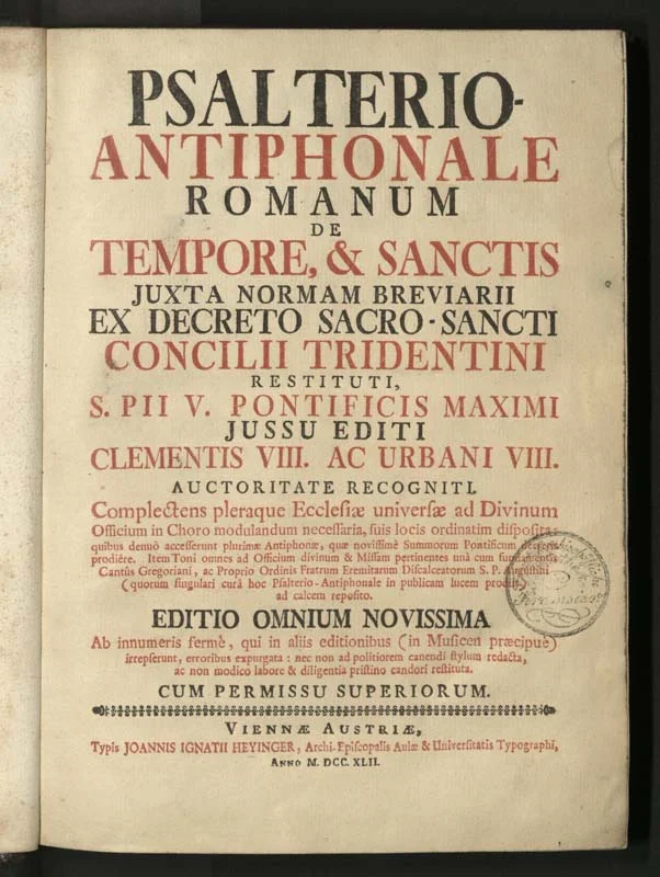 PSALTERIO-ANTIPHONALE ROMANUM DE TEMPORE, & SANCTIS