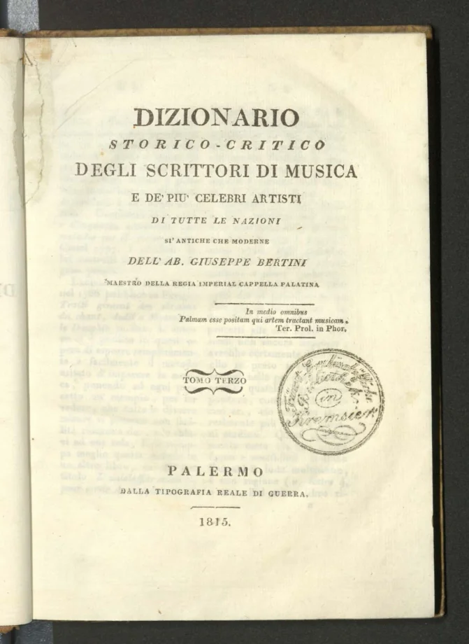 Dizionario storico-critico degli scrittori di musica