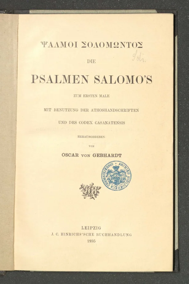 PSALMOI SOLOMŌNTOS