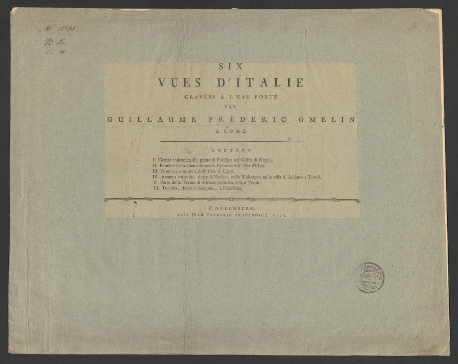 SIX VUES D'ITALIE GRAVÉES A L'EAU FORTE