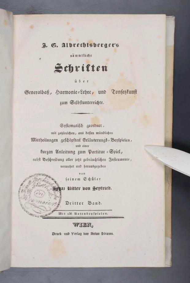 J. G. Albrechtsberger's sämmtliche Schriften über Generalbaß, Harmonie-Lehre, und Tonsetzkunst; zum Selbstunterrichte